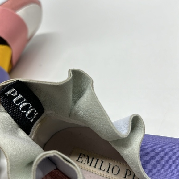 Emilio Puccii Sneakers City Up Trainer Shoes Ruffle Mesh Suede Colorblock 37 - Picture 9 of 12